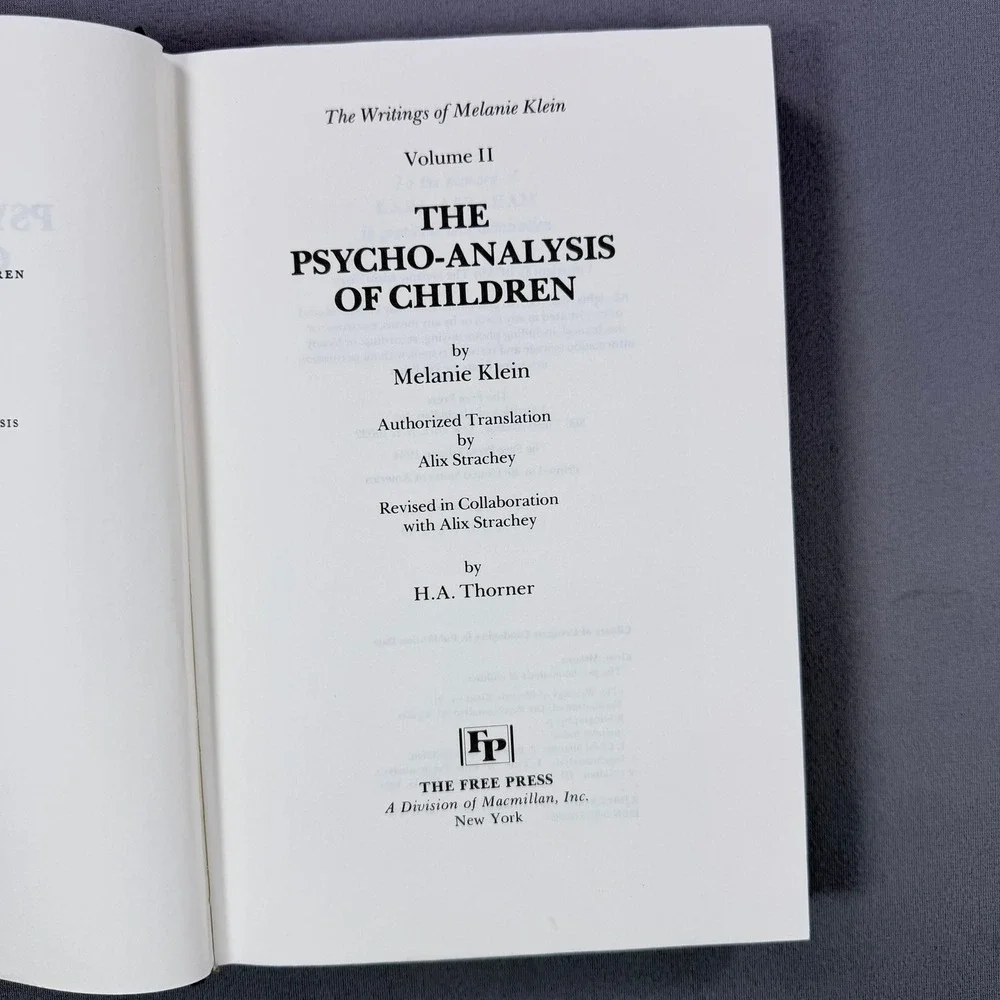 Melanie Klein The Psycho-Analysis of Children Hardcover 1984 1st Printing Psych